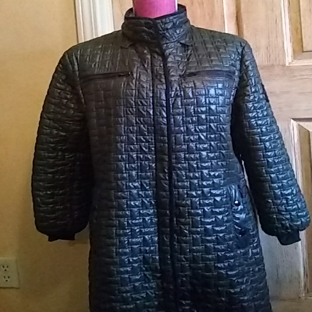 MABRUN Gray quilted Long trench jacket